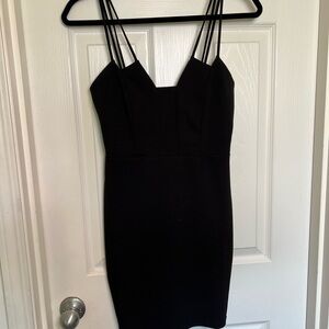 Lulu's Black Strappy Mini Dress